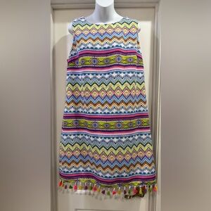 Madison Leigh Sleeveless Multicolored PomPom Dress Size 16